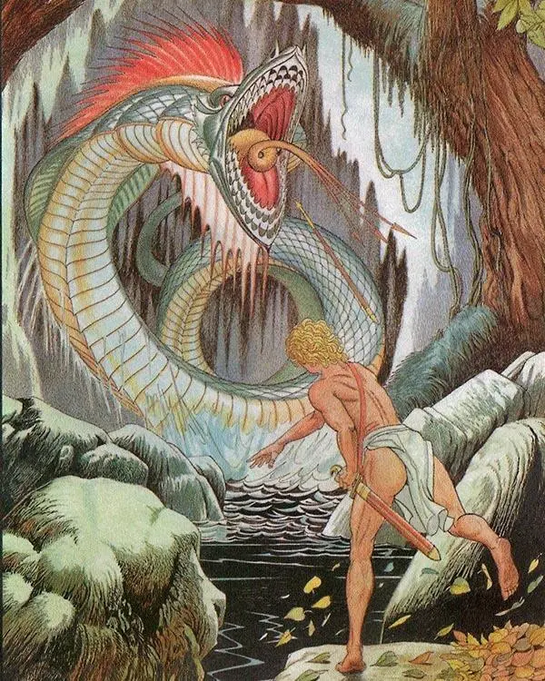 Повзрослев Аполлон первым делом убил змея Пифона который преследовал его маму - фото 22