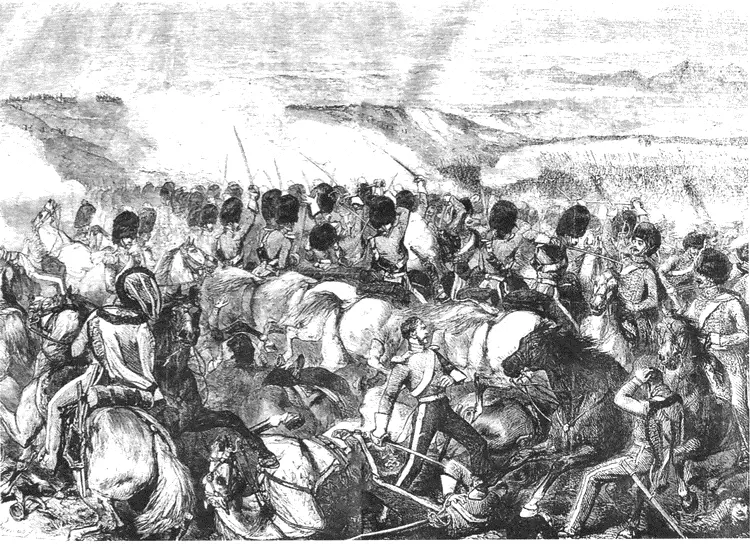 Атака Шотландских Серых 1325 октября 1854 г Английский рисунок сер XIX в - фото 76