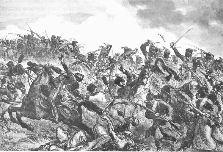 Атака Легкой бригады Бой за батарею Английский рисунок сер XIX в Роковое - фото 88
