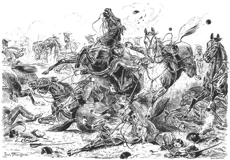 Эпизод атаки Легкой бригады 1325 октября 1854 г Английский рисунок сер XIX - фото 90