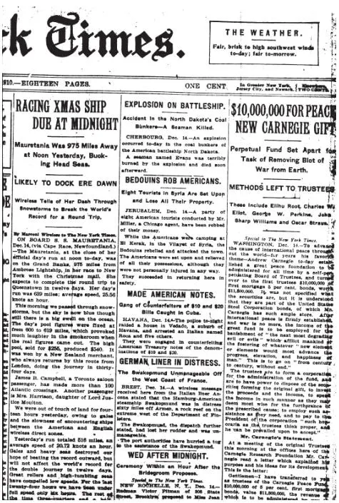 New York Times от 15 декабря 1910 года с материалом о создании Фонда борьбы - фото 23