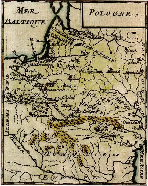 Карта Польши и прилегающих к ней государств 1686 г Осада Кракова Два - фото 47