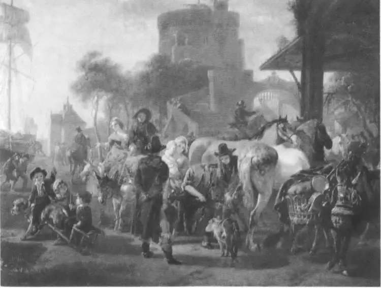 Конская ярмарка Ж Ф Свебах 1805 Вид на Новый мост из Лувра Ж Н - фото 64