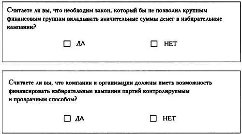 Две формулировки одного и того же вопроса о финансировании политических партий - фото 92