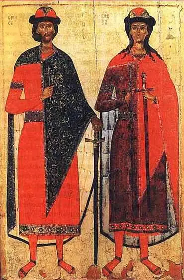 Князья Борис и Глеб Икона середины XIV века Князья Борис 1015 и Глеб - фото 28