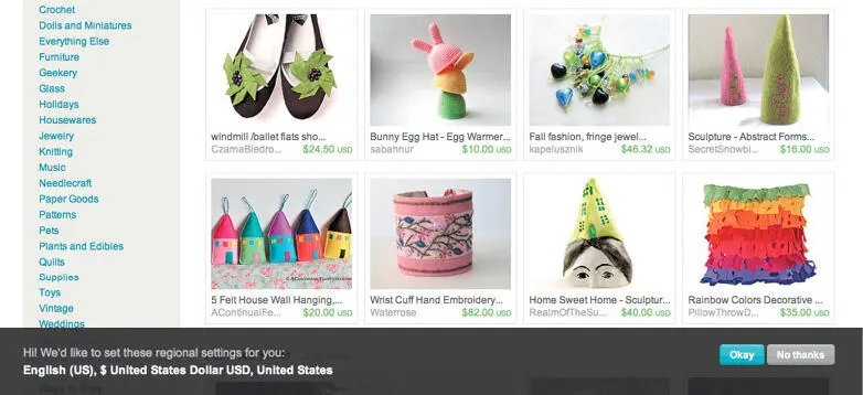 Рисунок 612 Etsy пытается догадаться о вашем местонахождении на основании - фото 70