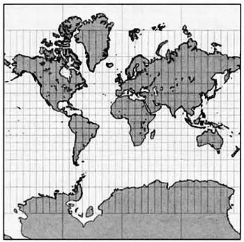 Современная карта выполненная в проекции Меркатора Именно это и сделал - фото 128