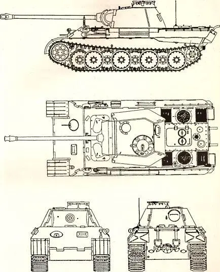 Рис 53 Средний танк PzKpfw V Ausf А Новый танк был испытан в сентябре 1942 - фото 58
