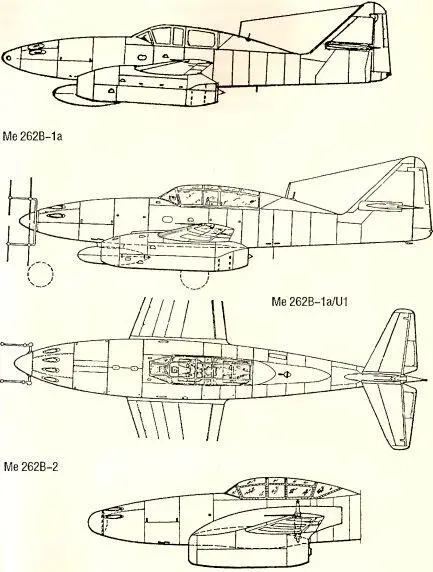 Рис 102 Двухместные варианты Me 262В Задняя кромка оборудовалась - фото 111