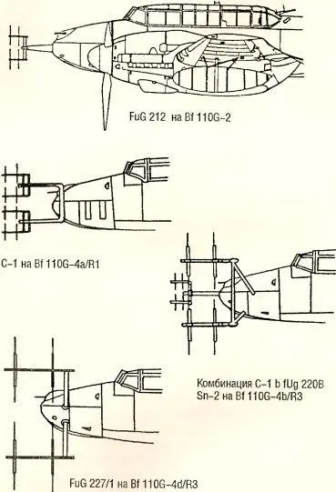 Рис 162 Установка радаров на ночных истребителях Bf 110G Рис 163 - фото 175