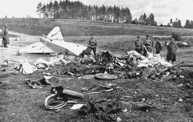Германский аэроплан подбитый артиллеристами у д Луки Июль 1916 г Фото В - фото 17