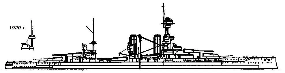 Линейный корабль Мальборо 1930 г наружный вид Июнь 1916 годамарт 1919 - фото 103