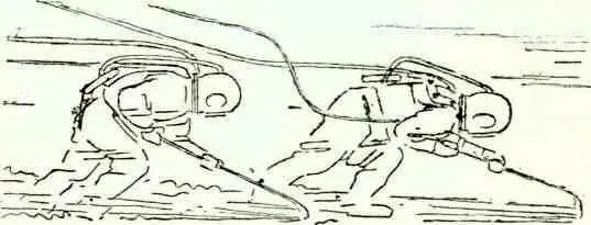 НАД ВОДОЙ Кран заработал лебедкой Спустил крюк над баржей А на барже рабочие - фото 14