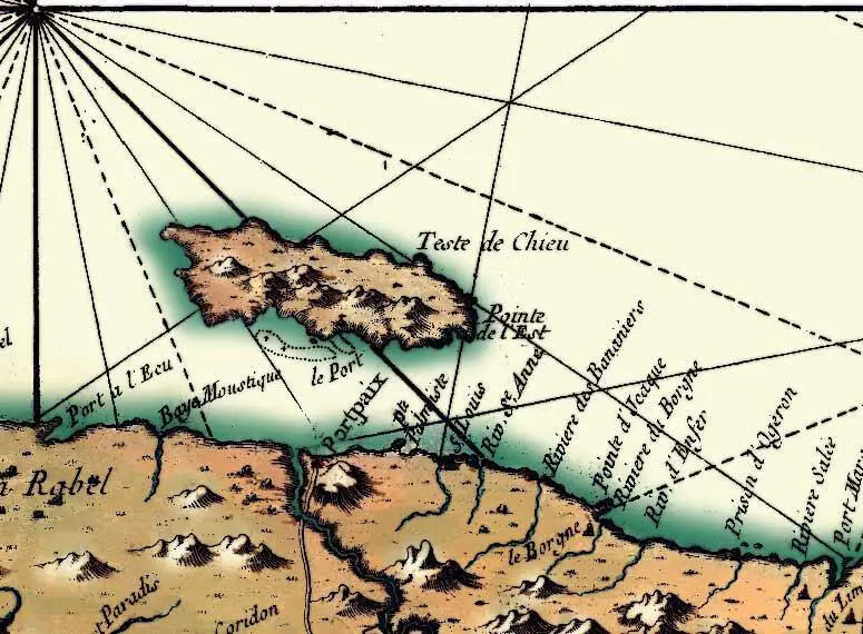 Остров Тортуга и северный берег СенДоменга на французской карте колониальной - фото 30