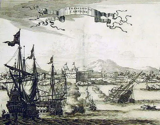 Кампече на гравюре XVII века 5 июля 1685 года флотилия Граммона появилась на - фото 39