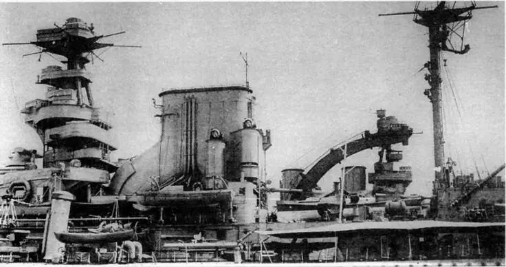 Линейный корабль Малайя 1930е гг Перестройка мостиков Площадки и рубки - фото 55