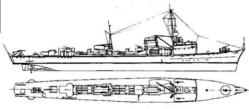 Корабль проекта Миноносец 1937 255 Миноносцы проекта Миноносец 1935 - фото 50
