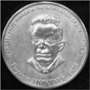 Аверс памятной медали ЭМонтале Монтале был награжден Нобелевской премией по - фото 252