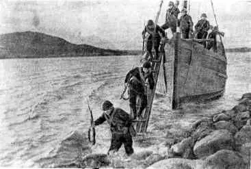 Май 1942 г Не ожидая пока спустят вторую сходню разведчики прыгают в воду - фото 7