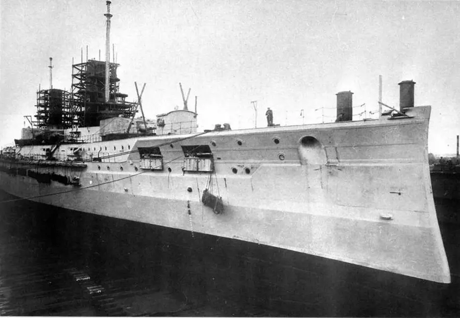 Линейный корабль Кениг Альберт на достройке 1913 г Кормовые башни - фото 110