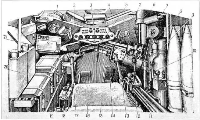 18 Отделение управления танка Т10 1 рукоятка запорного устройства крышки - фото 21