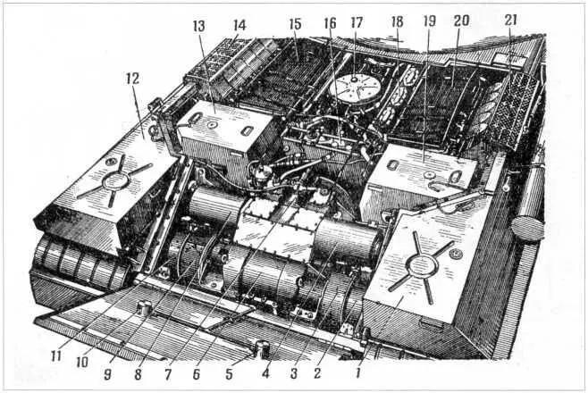 20 Моторнотрансмиссионное отделение танка Т10 1 и 12 наружные топливные - фото 23