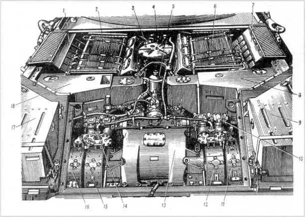 69 Моторнотрансмиссионное отделение танка Т10М 1 и 7 эжекторы 2 и 6 - фото 72