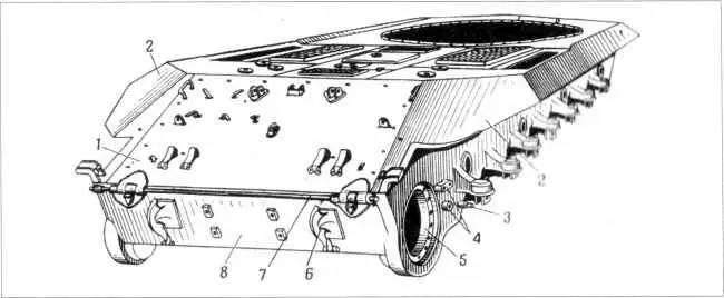 70 Корпус танка Т10М вид сзади 1 верхний кормовой откидной лист 2 - фото 73