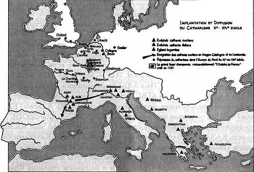 Рис 112 Карта расселения катаров по Западной Европе Ее название - фото 18
