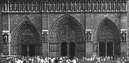 Рис 164 Фасад собора Парижской Богоматери Ряд из 28 статуй царей Израиля и - фото 102