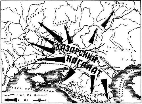 Рис 23 Карта Хазарского каганата составленная историками На Волге отмечен - фото 132