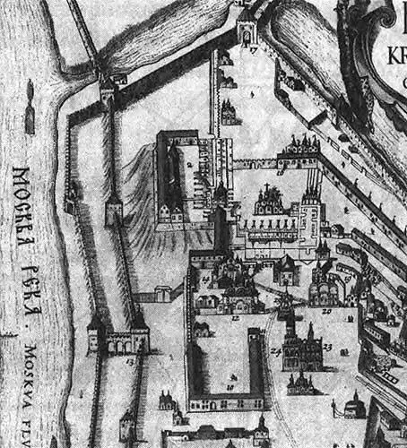 Рис 234 Фрагмент плана Кремля Кремленаграда около 1600 года Виден высокий - фото 168