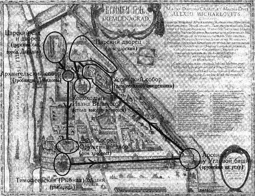 Рис 253 Траектория движения по Московскому Кремлю библейского автора - фото 187