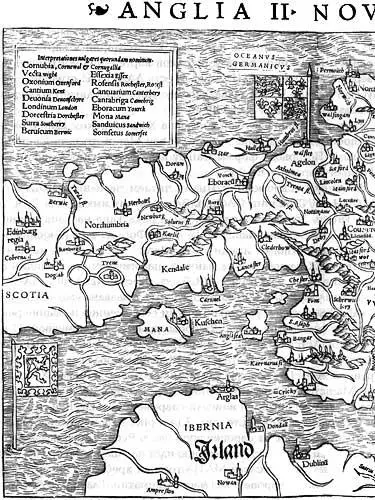 Рис 74 Карта Англии нарисованная в XVI веке Себастьяном Мюнстером Обратите - фото 494