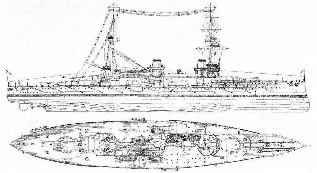 Линейный корабль Нептун 1911 г Наружный вид и вид сверху Размещение - фото 18