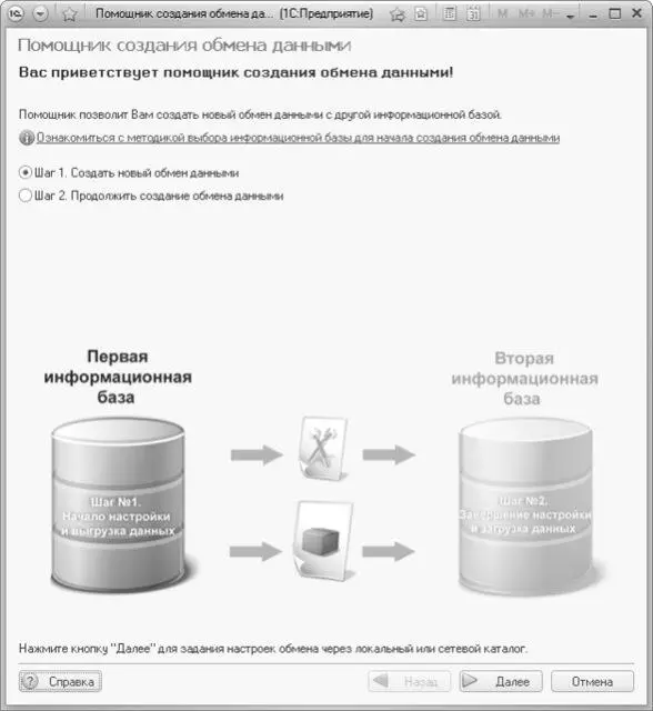 Рис 122Помощник создания обмена данными При создании нового обмена данными в - фото 606