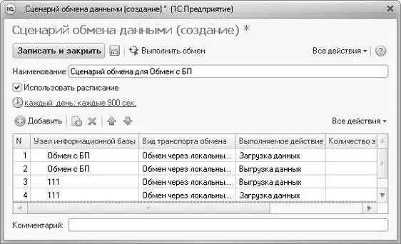 Рис 1210Сценарий обмена данными В окне сценария обмена данными выбираются - фото 614