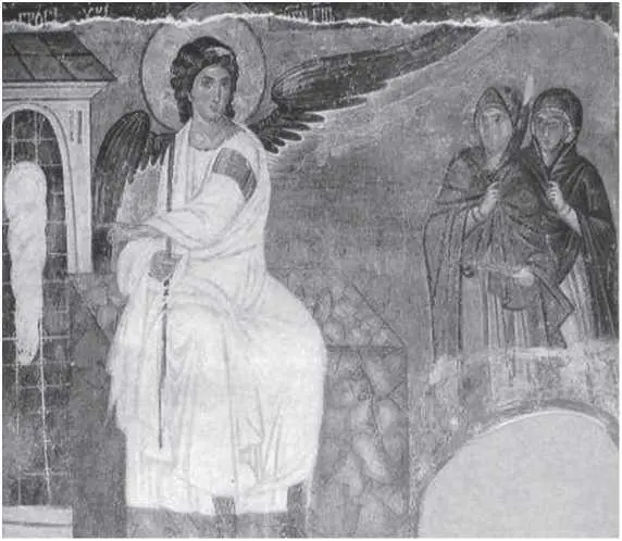 Икона Ангел и жены Мироносицы у Гроба Господня XIII в школа иконописи - фото 169