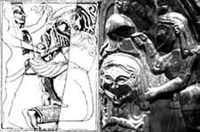 Слева спартанская костяная плакетка 7 в до н э справа фрагмент - фото 17