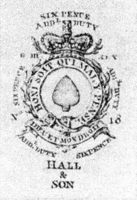 ГЕРБОВЫЙ ПИКОВЫЙ ТУЗ 1806 Г 17651776 гг Сбор в размере 1 шиллинга Пиковый - фото 196