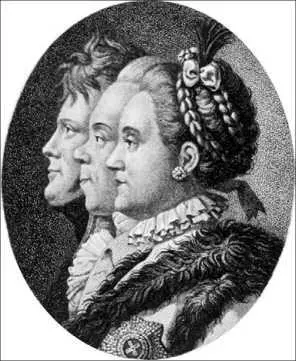 Александр I Павел I Екатерина II Гравюра Берлин 1814 г После начала - фото 24