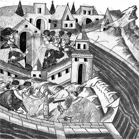 Строительство Кремля Алевизом Фрязиным Миниатюра из Лицевого свода 1497 год - фото 164
