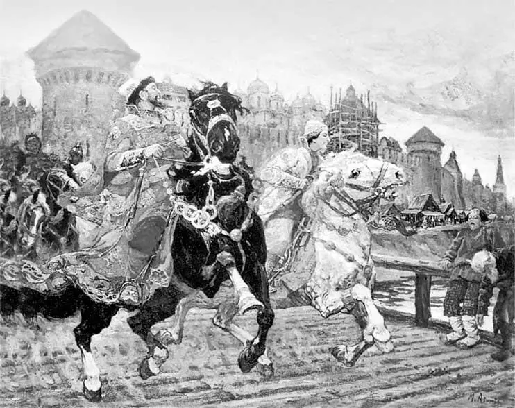 М И Авилов Царевич Иван на прогулке Правлением овладели князья Шуйские - фото 184