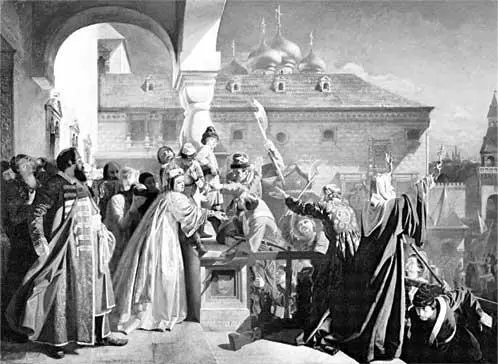 Н Д ДмитриевОренбургский Стрелецкий бунт Царица Наталья показывает - фото 348