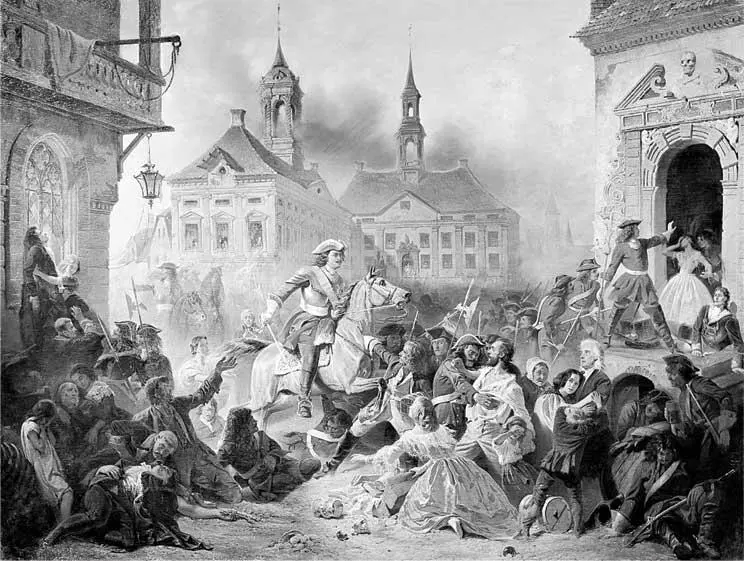 Н Зауервейд Петр I усмиряет ожесточенных солдат своих при взятии Нарвы в 1704 - фото 431