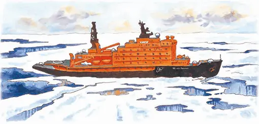 Я иду на Северный полюс На атомном ледоколе 50 лет Победы Завидуете небось - фото 4