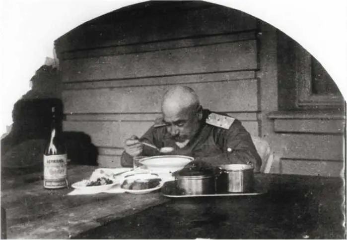 Генерал Деникин пробует пищу на благотворительном обеде 22 ноября 1918 года в - фото 40