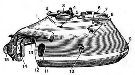 Башня танка Т10 1 передняя литая часть крыши 2 вварной лист крыши 3 - фото 56