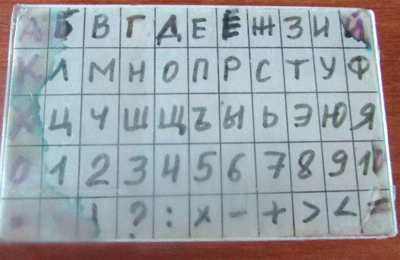 Рис 7 Наша самодельная таблица Надпись Ильи Я поеду мама ф школу - фото 8