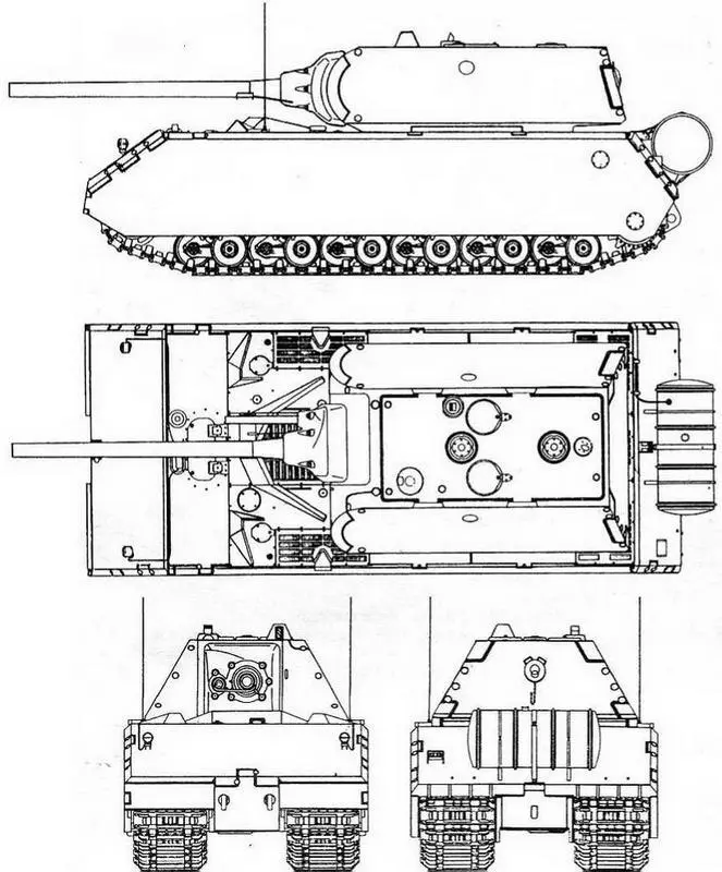 Maus ТАКТИКОТЕХНИЧЕСКИЕ ХАРАКТЕРИСТИКИ ТАНКА Maus БОЕВАЯ МАССА т 180 - фото 68